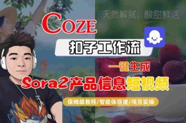 Coze扣子智能体工作流生成SORA2产品短视频 全流程保姆级教程