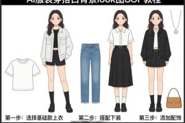 AI生成服装穿搭白背景look图SOP教程 无需绘画基础即可操作