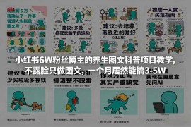 小红书6万粉养生图文博主运营教程 不露脸月入3-5万实操攻略