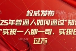 2025年普通人知识付费实操指南 一人即一司模式实现日入过千