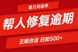 正规合法逾期处理话术实操全教程 上手简单可实现日入500+