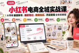 小红书电商全域实战课 从零学账号搭建爆款笔记选品变现全流程