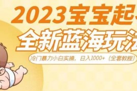 2023宝宝起名蓝海项目实操指南 小白可上手的低门槛副业玩法