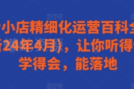 2024年4月更新 抖音小店精细化运营从入门到打爆实操教程