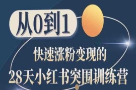 28天小红书突围训练营 从0到1掌握涨粉变现全流程方法