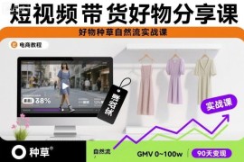 抖音短视频好物带货实战课 自然流种草运营全流程教学