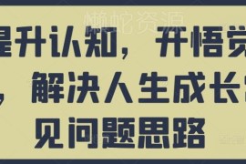 认知提升开悟觉醒课程 解决思维突破逆袭等个人成长常见问题