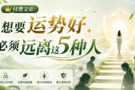 想要提升个人运势减少内耗 这5类人建议你尽早远离