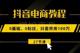 0基础0粉丝抖音带货实操教程 27节全流程运营教学视频课