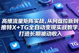 高维流量矩阵实战：网盘拉新结合X+TG打造长期被动收入教学