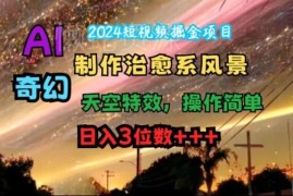 2024AI制作治愈系风景短视频掘金项目 低门槛操作日入3位数