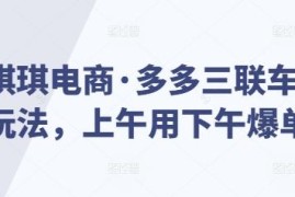2024琪琪电商拼多多三联车玩法 多多店铺抢车位爆单实操教程
