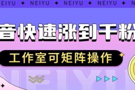 抖音快速涨至千粉实用方法 工作室矩阵起号操作教程