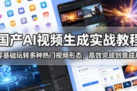 国产AI视频生成实战教程 零基础玩转多类热门视频高效创意成片