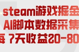 Steam游戏掘金项目玩法详解 AI脚本数据采集低门槛操作收益指南