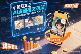 AI漫画小说推文全流程教程 零基础做爆款视频获稳定收益
