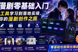 AI漫剧零基础入门实操教程 从工具学习到落地全流程教学