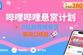 B站悬赏计划短视频带货实操 新手零门槛7天赚佣金项目详解