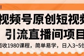 视频号短视频引流直播间项目解析 低门槛实操变现玩法教程