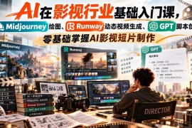零基础AI影视制作入门课 学Midjourney绘图Runway视频GPT脚本创作