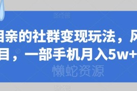 同城相亲社群变现玩法全拆解 0基础手机可操作低门槛副业项目