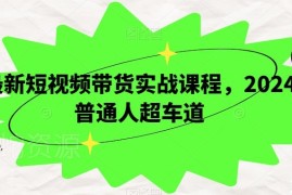 2024普通人短视频带货实战课程 起号投放全流程实操指南