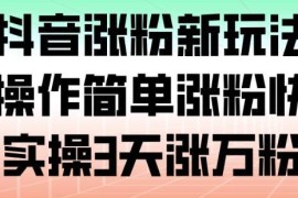 适合新手的抖音涨粉实用新玩法 易上手实操3天可涨万粉