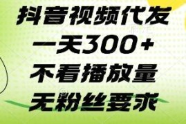 抖音无粉丝要求视频代发项目 不看播放量单日可发3条以上