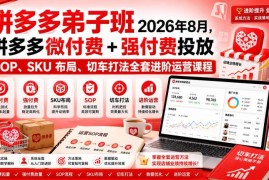 2026年拼多多进阶运营课程 含微付费强付费投放SOP SKU布局切车打法