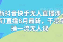 2024年8月抖音快手无人直播实操课 钉钉陪跑干货合集