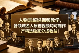 人物志解说视频制作教学 各领域名人原创视频可获独家分成收益