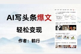 AI写头条爆文项目全流程拆解 普通人可落地的低门槛副业实操方法