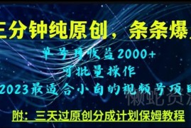 零基础制作视频号纯原创内容 低门槛起号变现实操教程