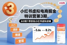 小红书虚拟电商掘金特训营第3期 从0到1教你运营小红书虚拟店铺