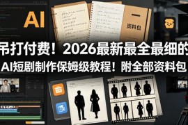 2026最新AI短剧制作保姆级全流程教程 附全套配套学习资料包