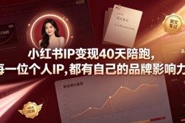 40天小红书IP变现陪跑课 从账号定位到电商运营全流程教学