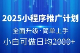 2025升级版小程序推广计划 低门槛挂机收益操作方法详解