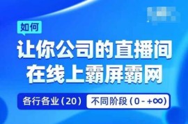 2024企业矩阵直播霸屏实操课 从0到1起号快速抢占流量赛道