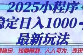 2025小程序赚钱最新玩法拆解 低门槛长期稳定可实现日入千元