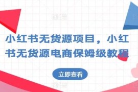 小红书无货源电商保姆级教程 从账号搭建到运营全流程指南
