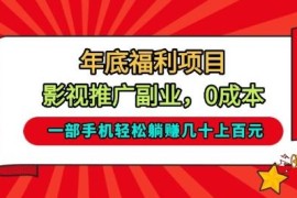 年底可做的正规影视推广副业 单手机操作单日稳定收益30-100元