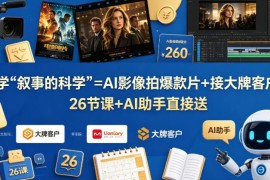 《叙事的科学》影像创作教程 26节课配AI助手助你拍爆款接商单