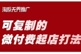 2025淘宝可复制微付费起店打法 全流程运营实操教程
