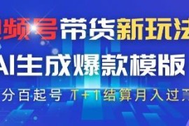 视频号AI原创模板带货玩法 高佣T+1结算起号实操指南