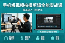 零基础学手机短视频拍摄剪辑 稳定器运镜剪映全套实战教程