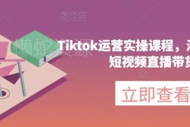 TikTok运营实操课程 海外版抖音短视频直播带货全流程教学