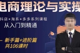 抖店淘系拼多多电商实操全课程 从新手入门到进阶精通