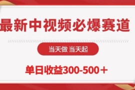 中视频最新可落地爆量赛道揭秘 当天起号单日收益可达300-500元