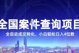 全国案件查询副业项目详解 低门槛高转化新手易上手