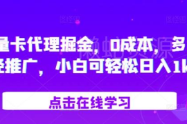 2024流量卡代理0成本推广指南 小白可操作的低门槛副业赚钱方法